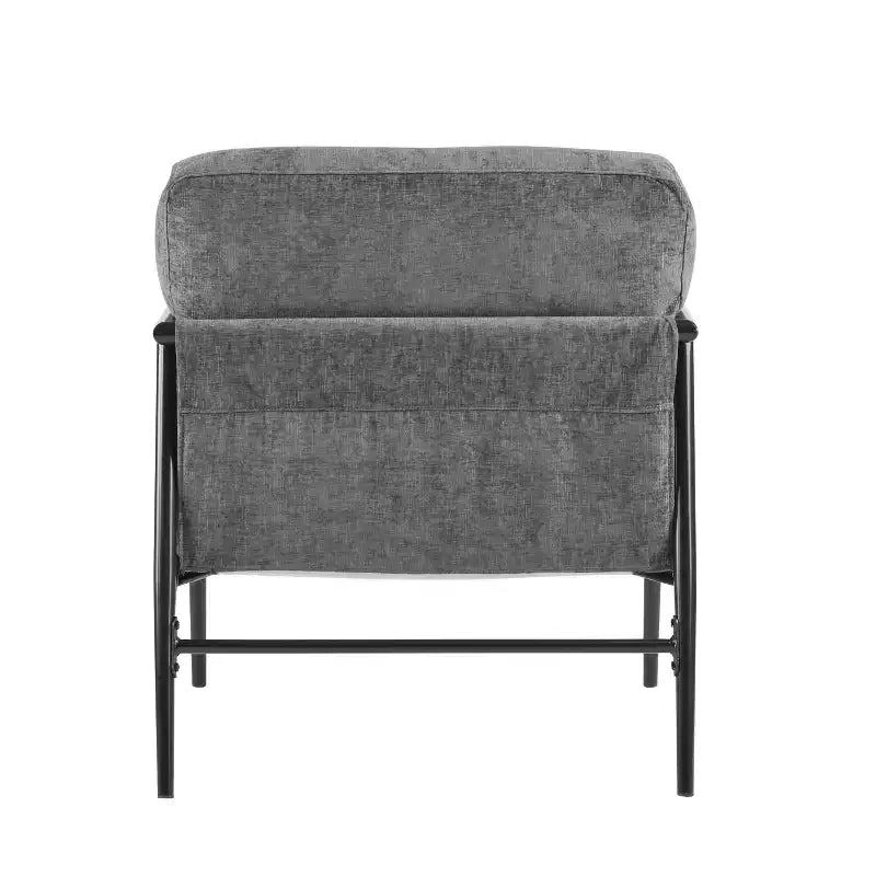MAYEERTY 27.56 Modern Accent Chair, Plush Cushions Minimalist Metal Frame Wooden Armrest, Living Room Bedroom Office