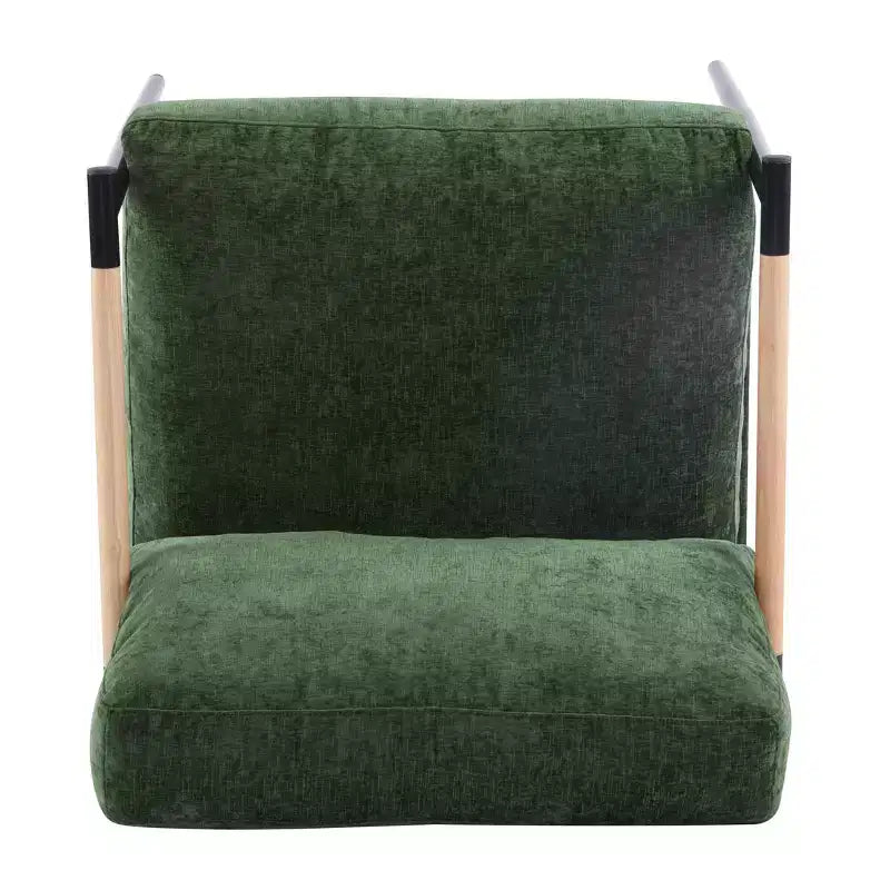 MAYEERTY 27.56 Modern Accent Chair, Plush Cushions Minimalist Metal Frame Wooden Armrest, Living Room Bedroom Office