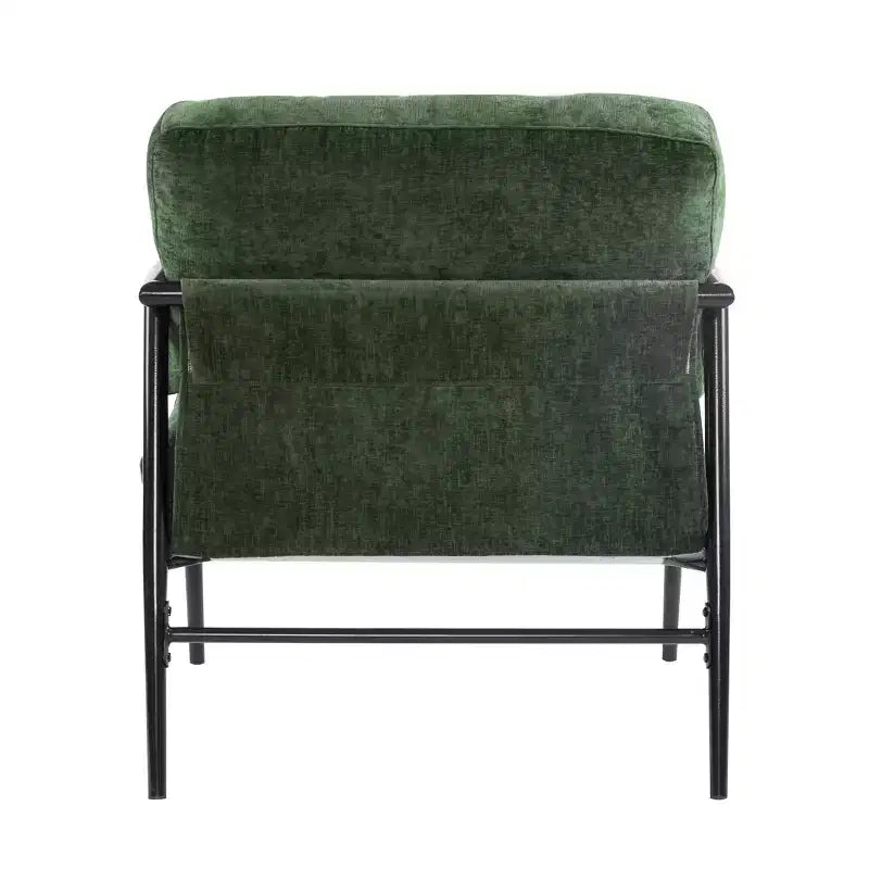 MAYEERTY 27.56 Modern Accent Chair, Plush Cushions Minimalist Metal Frame Wooden Armrest, Living Room Bedroom Office