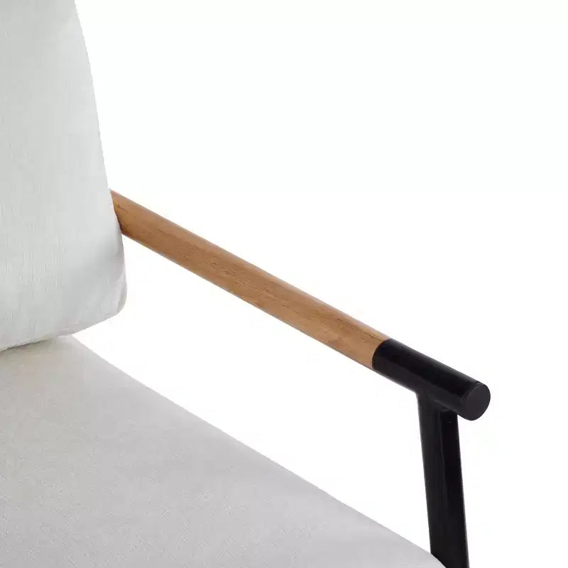 MAYEERTY 27.56 Modern Accent Chair, Plush Cushions Minimalist Metal Frame Wooden Armrest, Living Room Bedroom Office