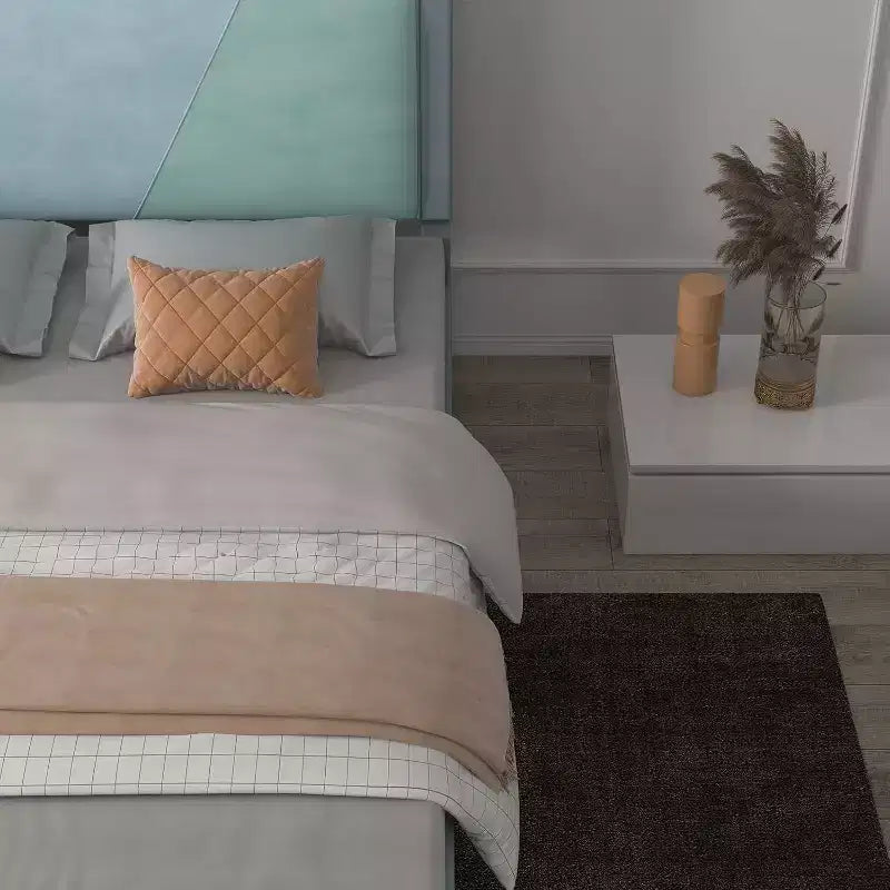 Full Size Heavy Duty Bed Frame with Steel Slats, Adjustable Height Headboard, No Box Spring Needed Easy Assembly,beige
