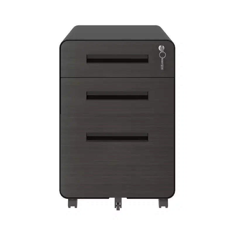 VIYET 23H Mobile File Cabinet with Lock - All-Steel Fully Assembled, Anti-Tip Design & Locking Casters, Fits A4/Letter, for Home/Office (Black)