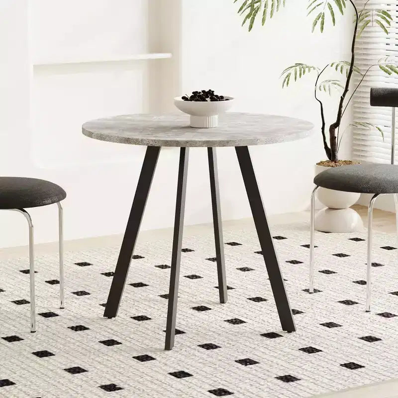 MAYEERTY 33.5 inches Modern Minimalist Circular Coffee Table, Gray Cement Texture for Living Room