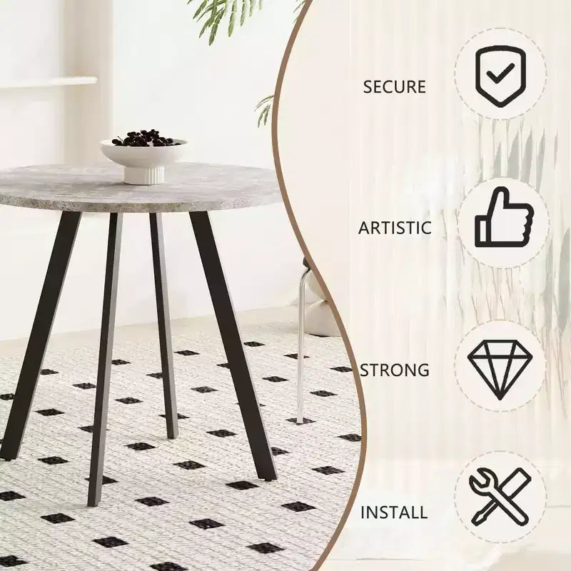 MAYEERTY 33.5 inches Modern Minimalist Circular Coffee Table, Gray Cement Texture for Living Room
