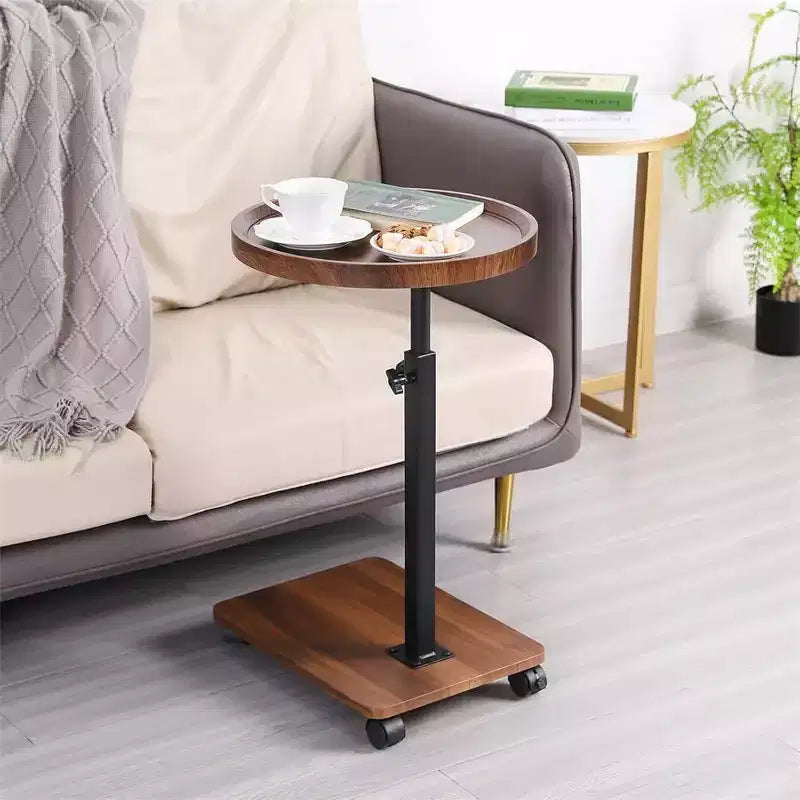 Acekool Adjustable Height C-Shaped Mobile Side Table with Wheels for Living Room Bedroom