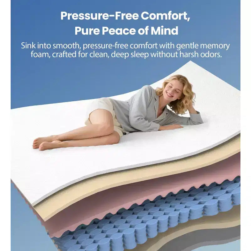 14 in King Size Mattress, Cooling Memory Foam Mattress for Comfort Sleep & Pressure Relief, Mattress in a Box, Medium Firm