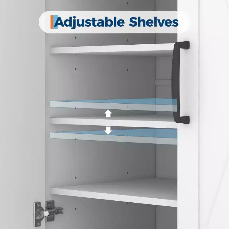 Shoe Storage Cabinet, Modern Farmhouse Shoe Rack Organizer with 6 Adjustable Shelves & 2 Drawers, Freestanding Entryway Cabinet for Living Room