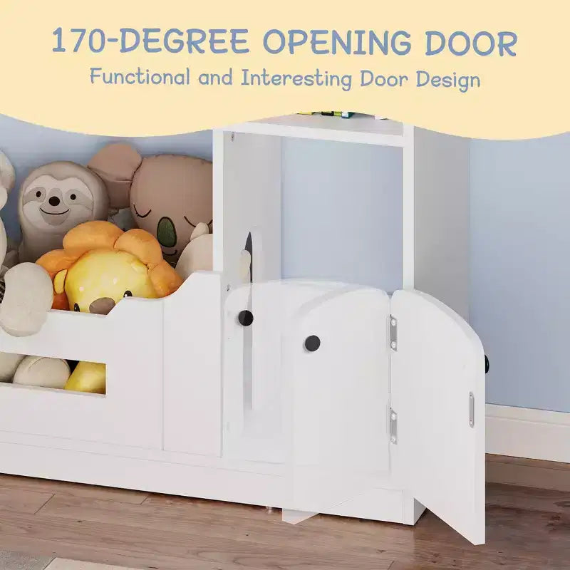 Kids Bookshelf, Toy Storage Organizer, Wooden Toddler Bookcase with Motion Sensor Light, Dollhouse Bookshelf for Bedroom, Classroom, Kindergarten