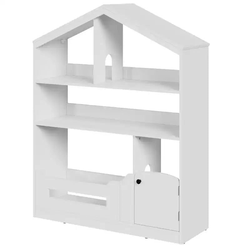 Kids Bookshelf, Toy Storage Organizer, Wooden Toddler Bookcase with Motion Sensor Light, Dollhouse Bookshelf for Bedroom, Classroom, Kindergarten