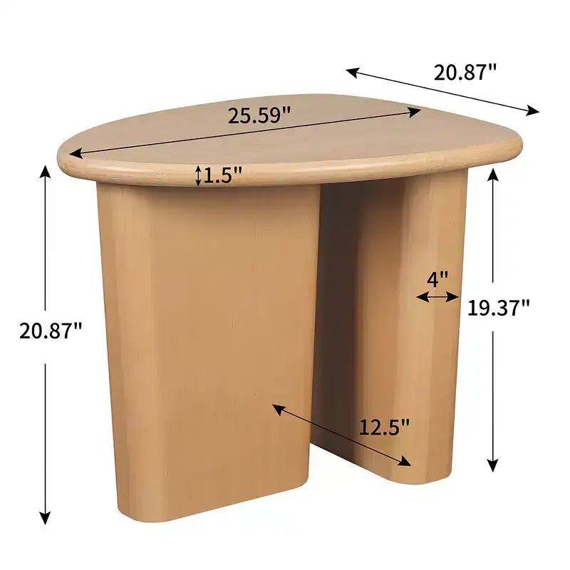Wooden End Table, Tapered Tabletop Small Side Table, Simple Coffee Tea Table for Living Room, Bedroom, Sofa, Household Accent Table