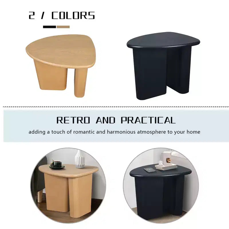Wooden End Table, Tapered Tabletop Small Side Table, Simple Coffee Tea Table for Living Room, Bedroom, Sofa, Household Accent Table