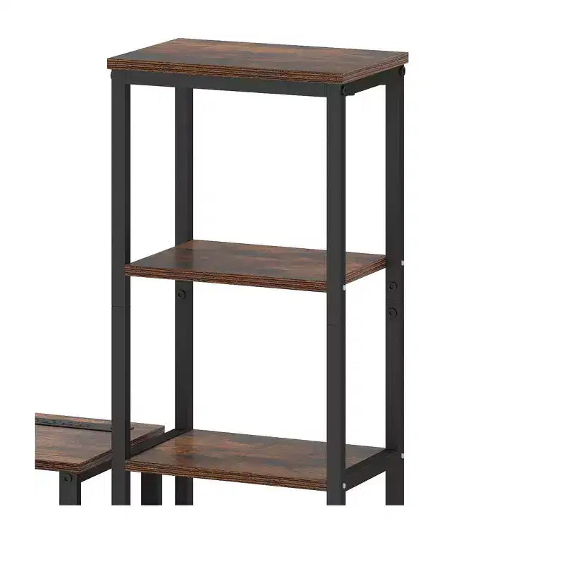 TV Stand for TVs up to 65 inch, LED Entertainment Center with 2 Bookshelf & Power Outlet,Farmhouse TV Console Cabinet with Fabric Drawer