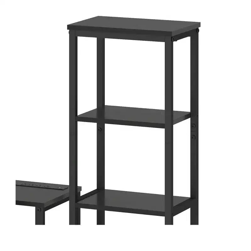 TV Stand for TVs up to 65 inch, LED Entertainment Center with 2 Bookshelf & Power Outlet,Farmhouse TV Console Cabinet with Fabric Drawer