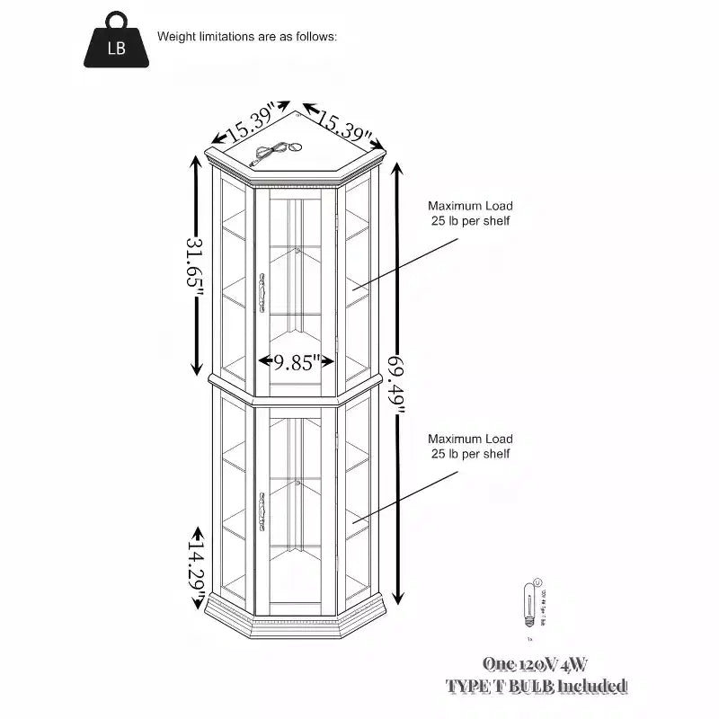 Pensile da bagno a specchio impermeabile, specchio integrato in MDF con 1 ripiano