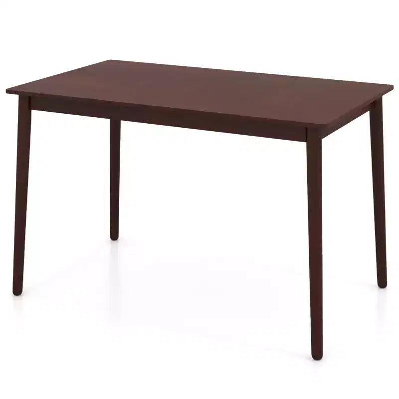 Tavolo da pranzo rettangolare da 122 cm per 4 persone con gambe in legno di caucciù, stile moderno di metà secolo