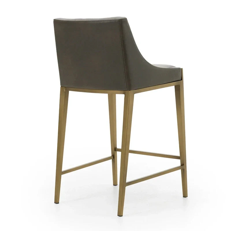 Sgabello da bancone Modrest Fairview moderno grigio e ottone