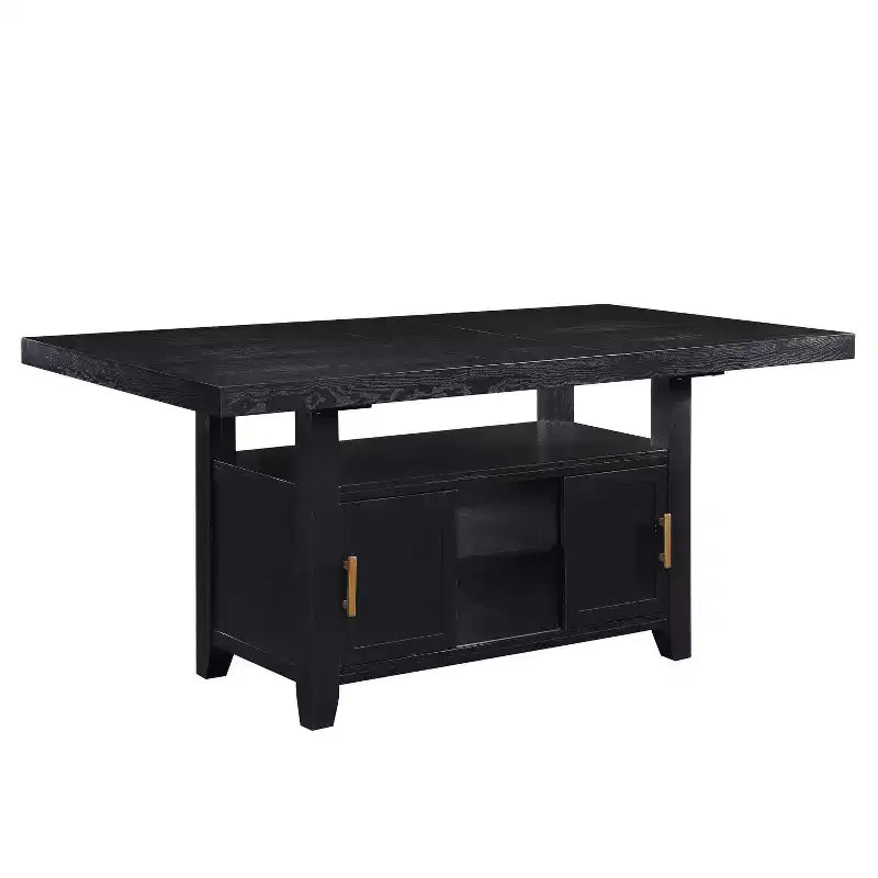 Yves Counter Height Dining Table with Storage Rubbed Charcoal - Steve Silver Co.