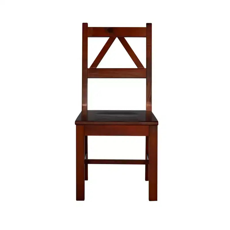 Sedia da ufficio senza braccioli in legno massello, marrone espresso, struttura in pino
