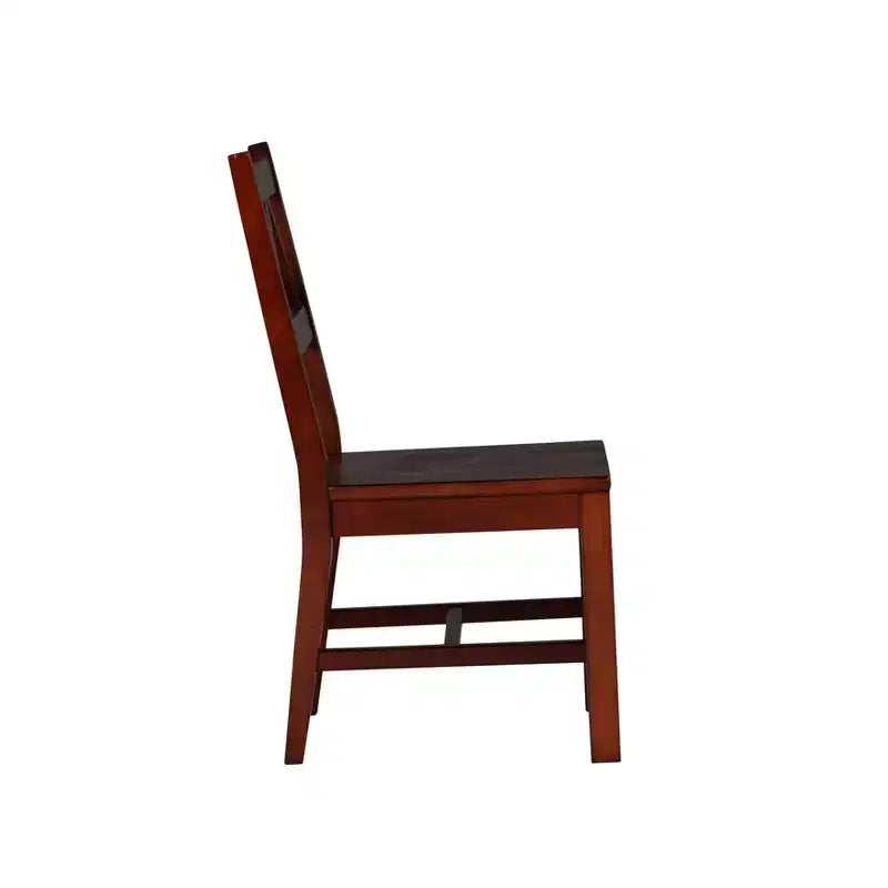 Sedia da ufficio senza braccioli in legno massello, marrone espresso, struttura in pino