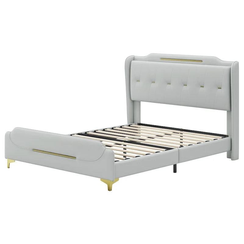 Letto Moderno Imbottito in Ecopelle