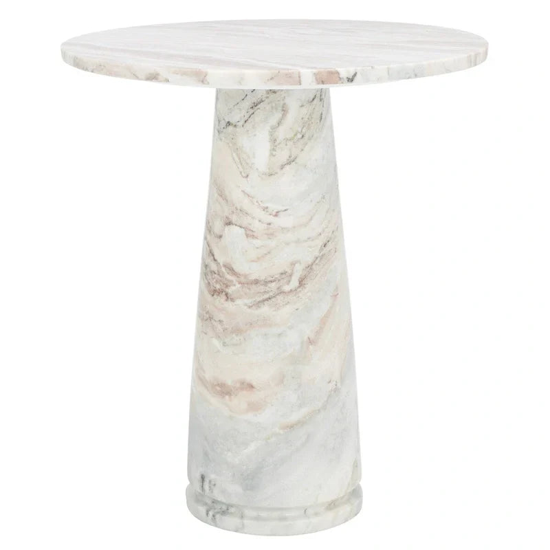 Tavolino d'appoggio rotondo alto in marmo Ghicu di SAFAVIEH Couture - 55,8 cm L x 53,3 cm P x 61 cm A - 53,3x53,3x61 cm