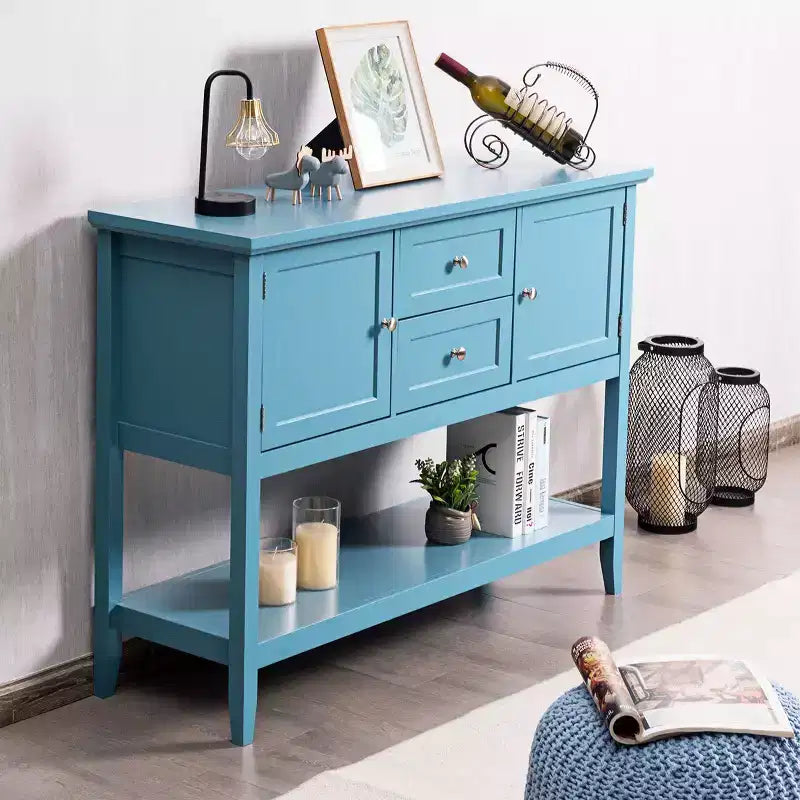 Credenza Consolle in Legno con Cassetti e Ante, Multicolore