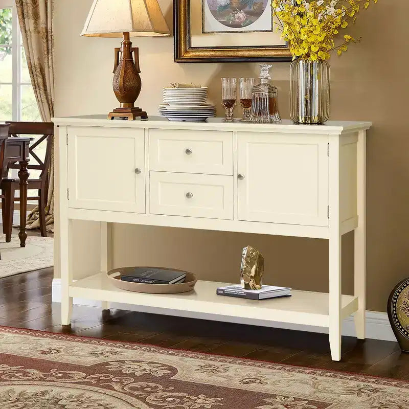 Credenza Consolle in Legno con Cassetti e Ante, Multicolore