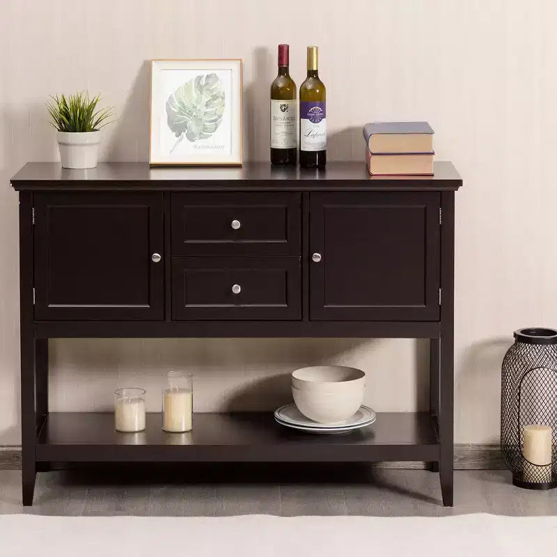 Credenza Consolle in Legno con Cassetti e Ante, Multicolore