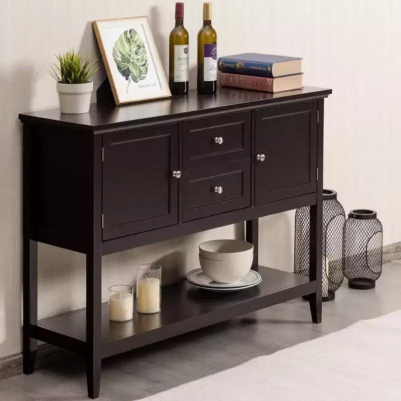 Credenza Consolle in Legno con Cassetti e Ante, Multicolore