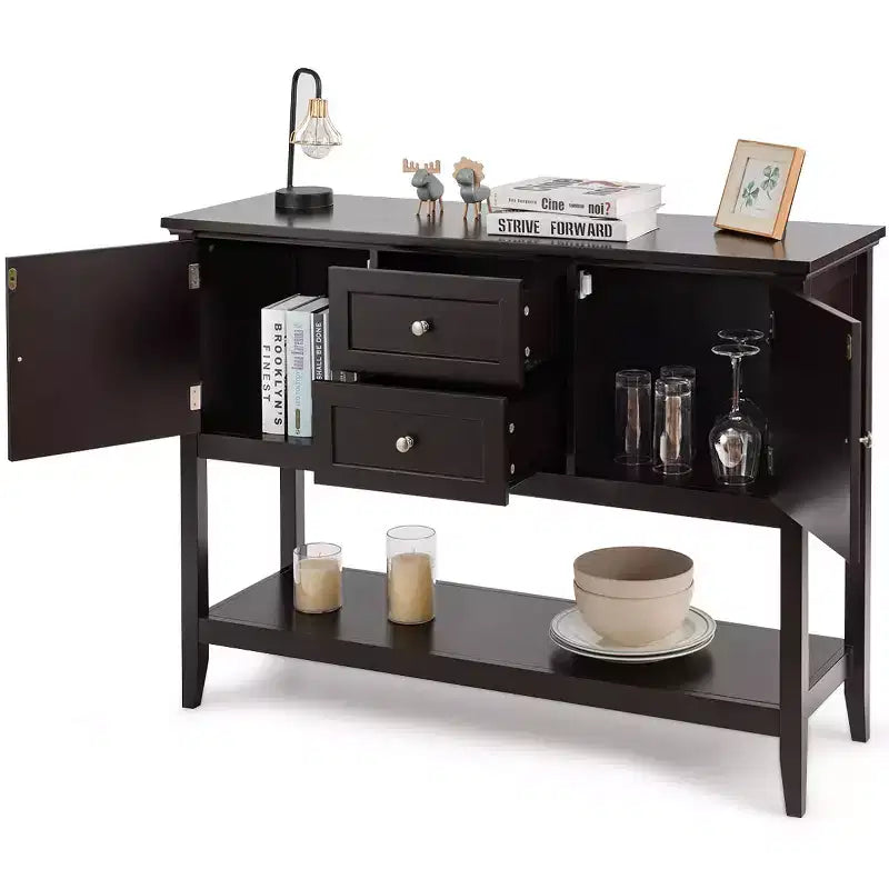 Credenza Consolle in Legno con Cassetti e Ante, Multicolore