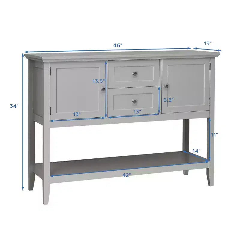 Credenza Consolle in Legno con Cassetti e Ante, Multicolore