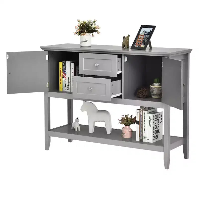 Credenza Consolle in Legno con Cassetti e Ante, Multicolore