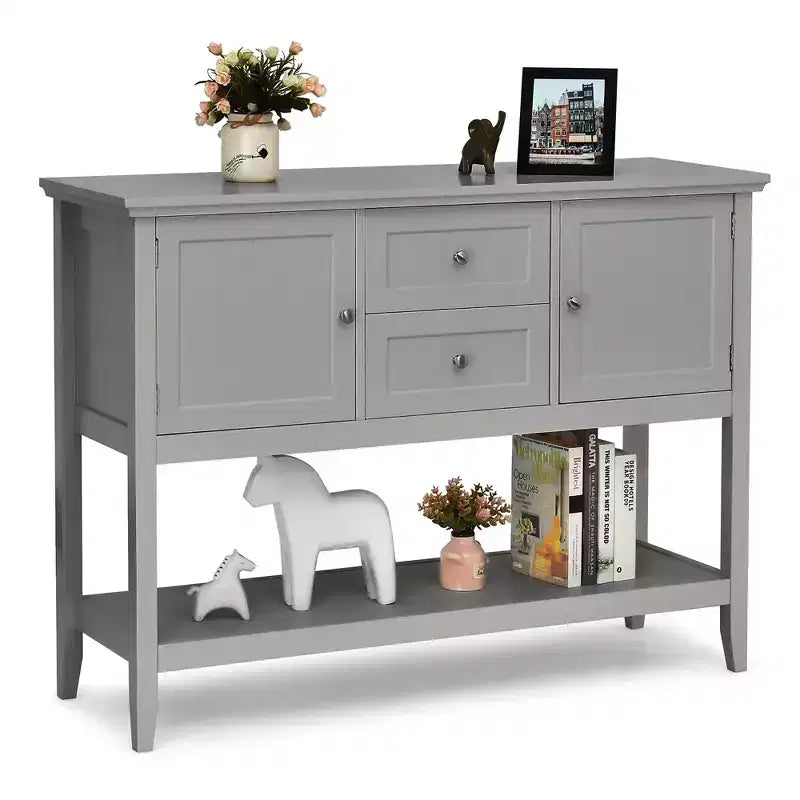 Credenza Consolle in Legno con Cassetti e Ante, Multicolore
