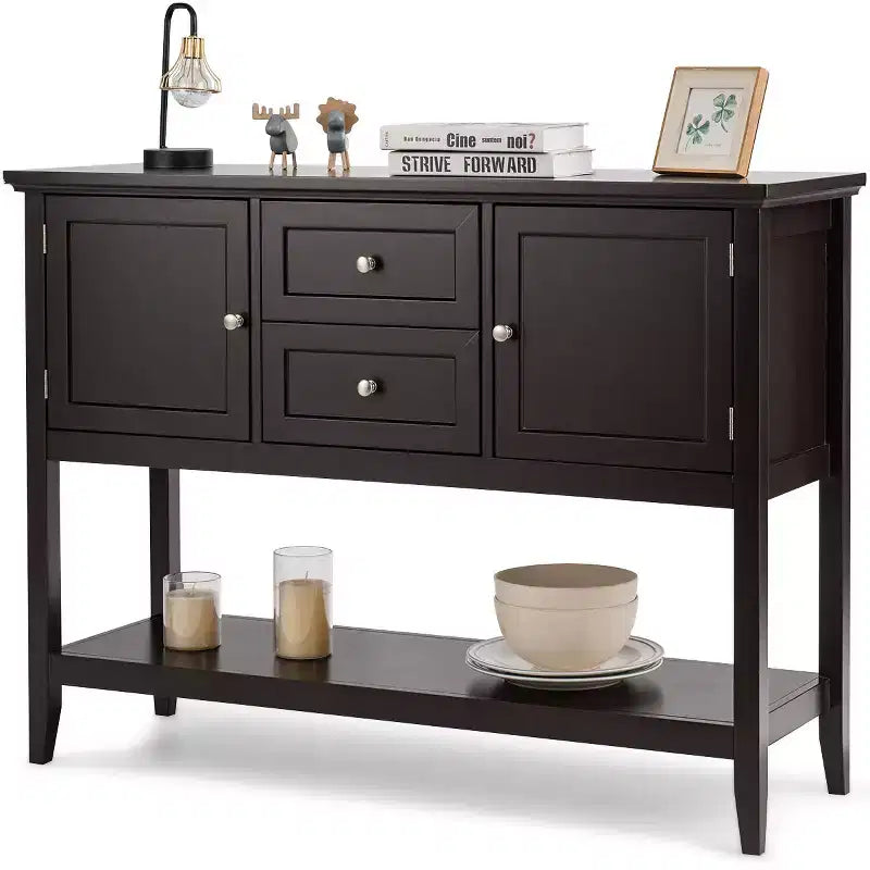 Credenza Consolle in Legno con Cassetti e Ante, Multicolore