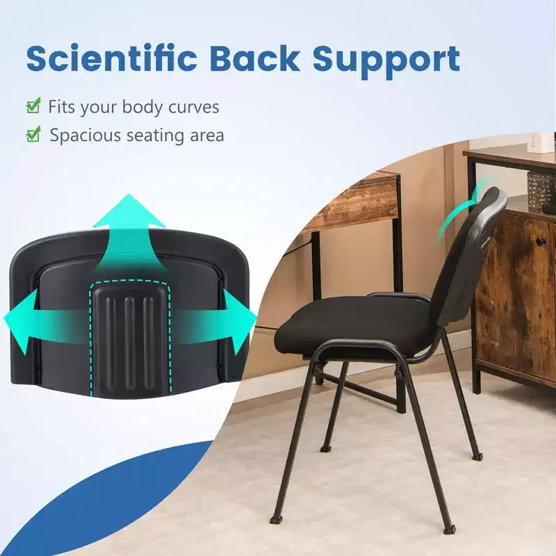 Costway Set of 10 Office Guest Chair Stackable Reception Chair Waiting Conference Room