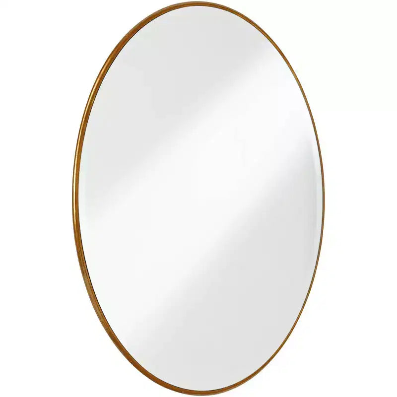 Uttermost Round Vanity Decorative Wall Mirror Vintage Beveled Edge Antiqued Gold Leaf Iron Frame 34 Wide for Bathroom Bedroom Living Room Home House