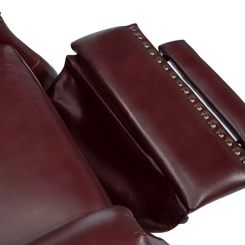 Set of 2 Justine Transitiona Wooden Upholstery Genuine Leather Recliner with Nailhead Trim for Living Room and Bedroom| ART OF LIVING DESIGNS