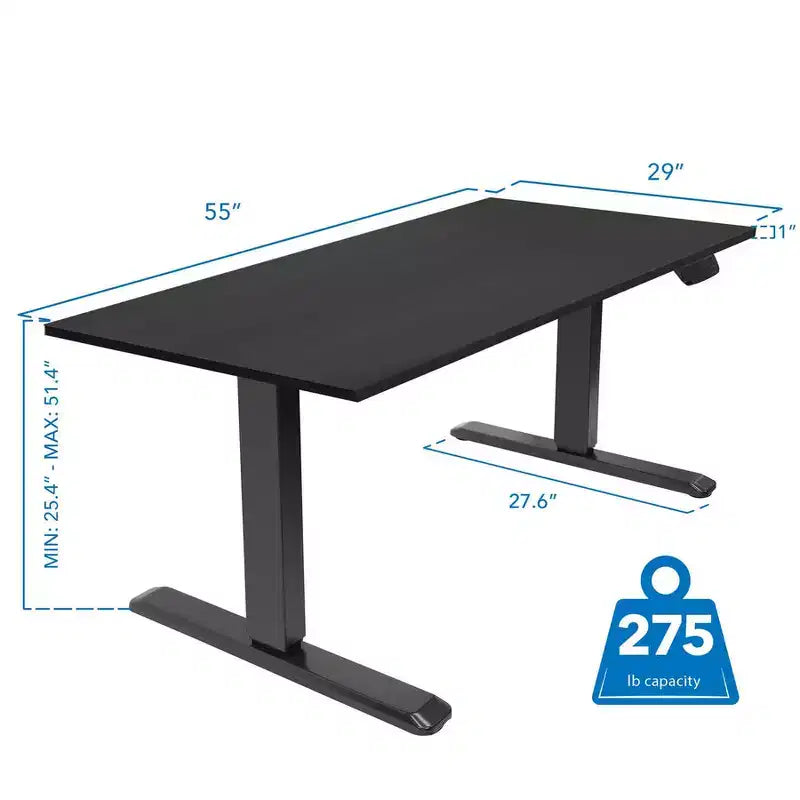 Mount-It! Dual Motor Electric Sit-Stand Desk with Tabletop - Black