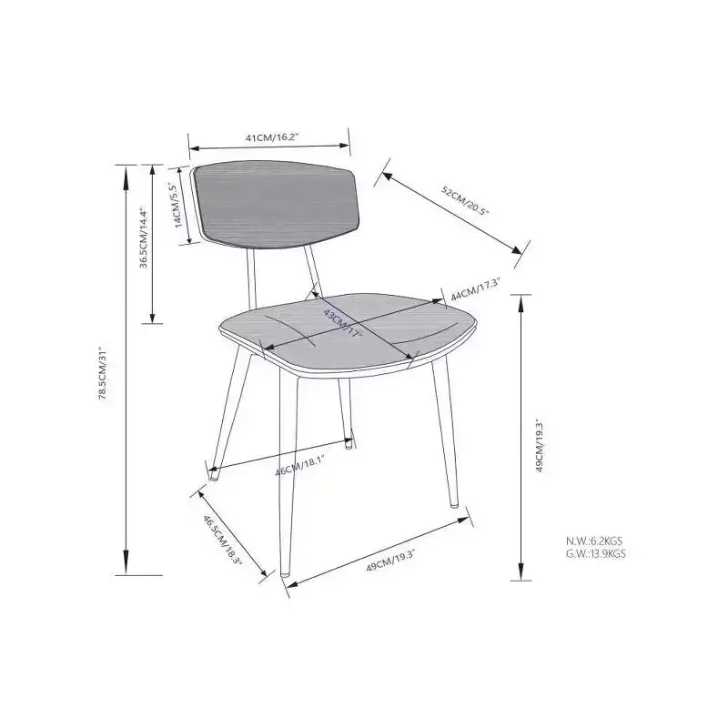 Set di 2 sedie moderne da pranzo