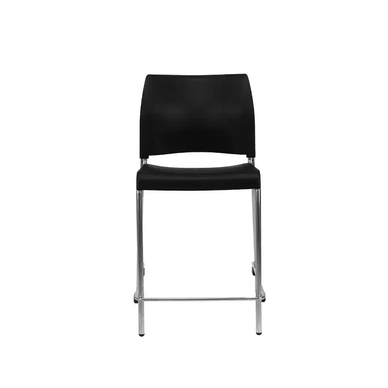 Set di 4 sgabelli da bar in plastica ad altezza bancone
