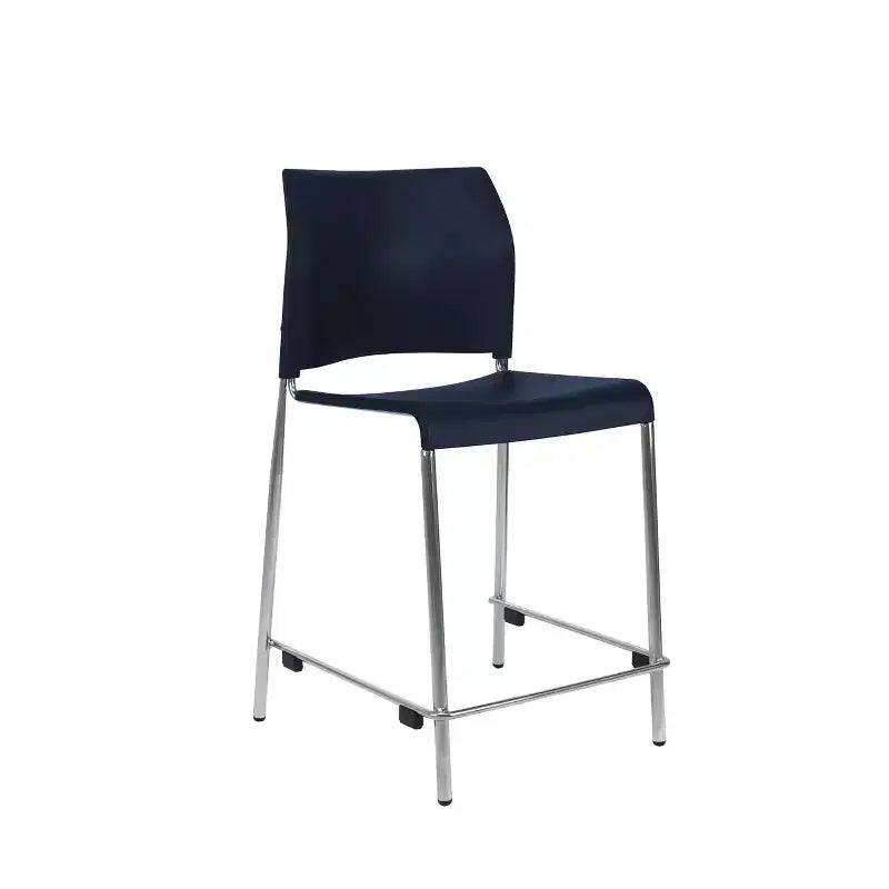 Set di 4 sgabelli da bar in plastica ad altezza bancone