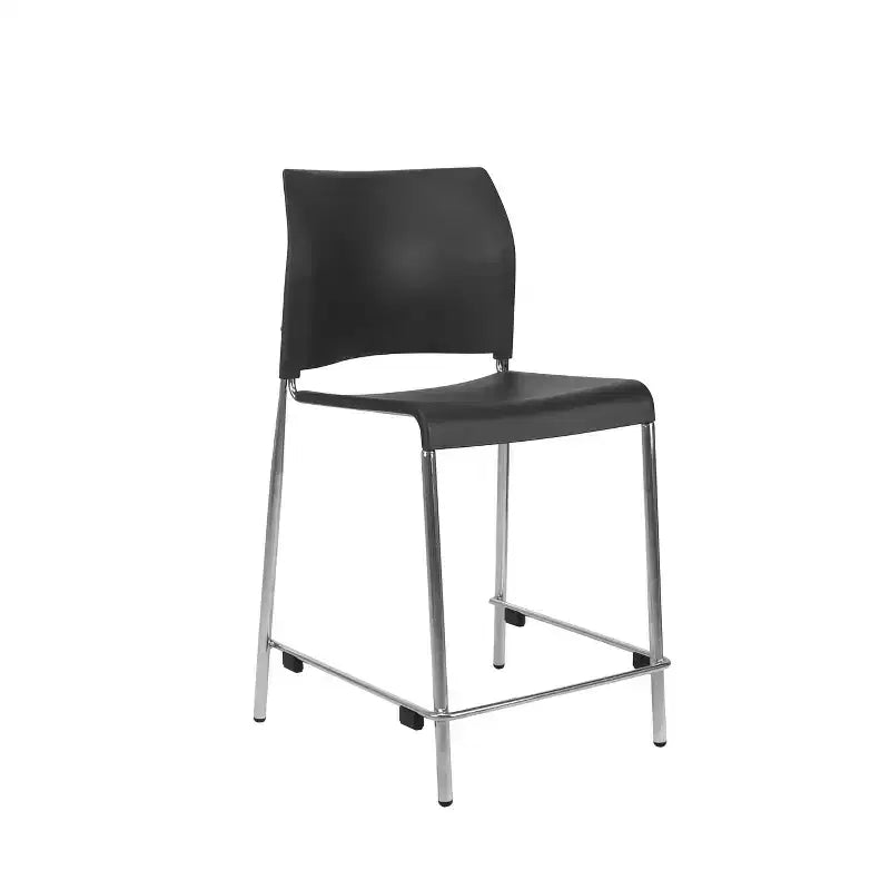 Set di 4 sgabelli da bar in plastica ad altezza bancone