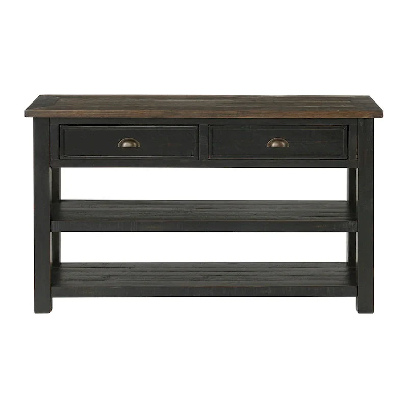 The Gray Barn Downington Consolle da Divano in Legno Massello a 2 Cassetti